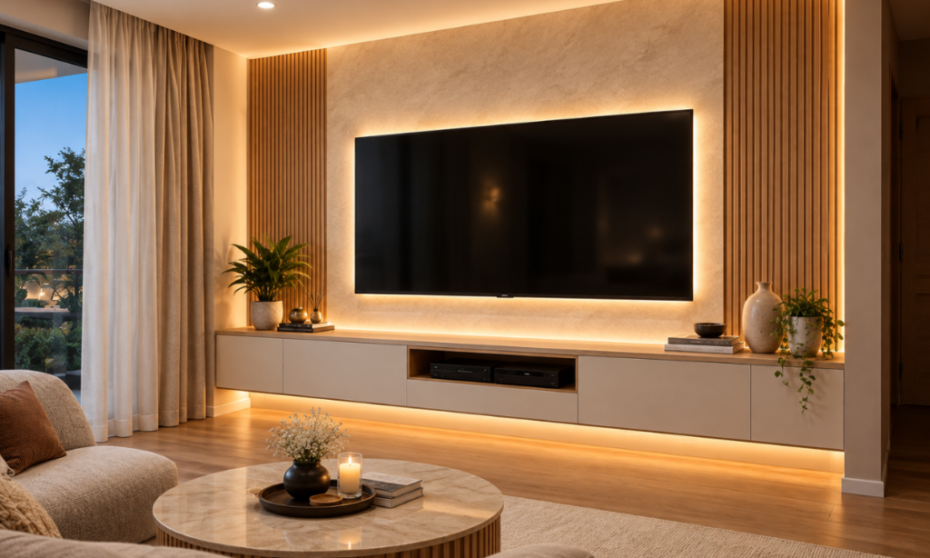 TV Unit with Integrated Ambient Lighting
