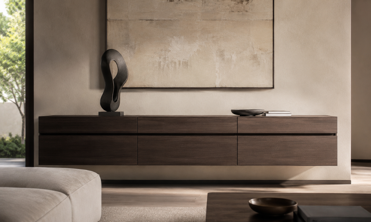 Cantilevered Credenzas with False Backs
