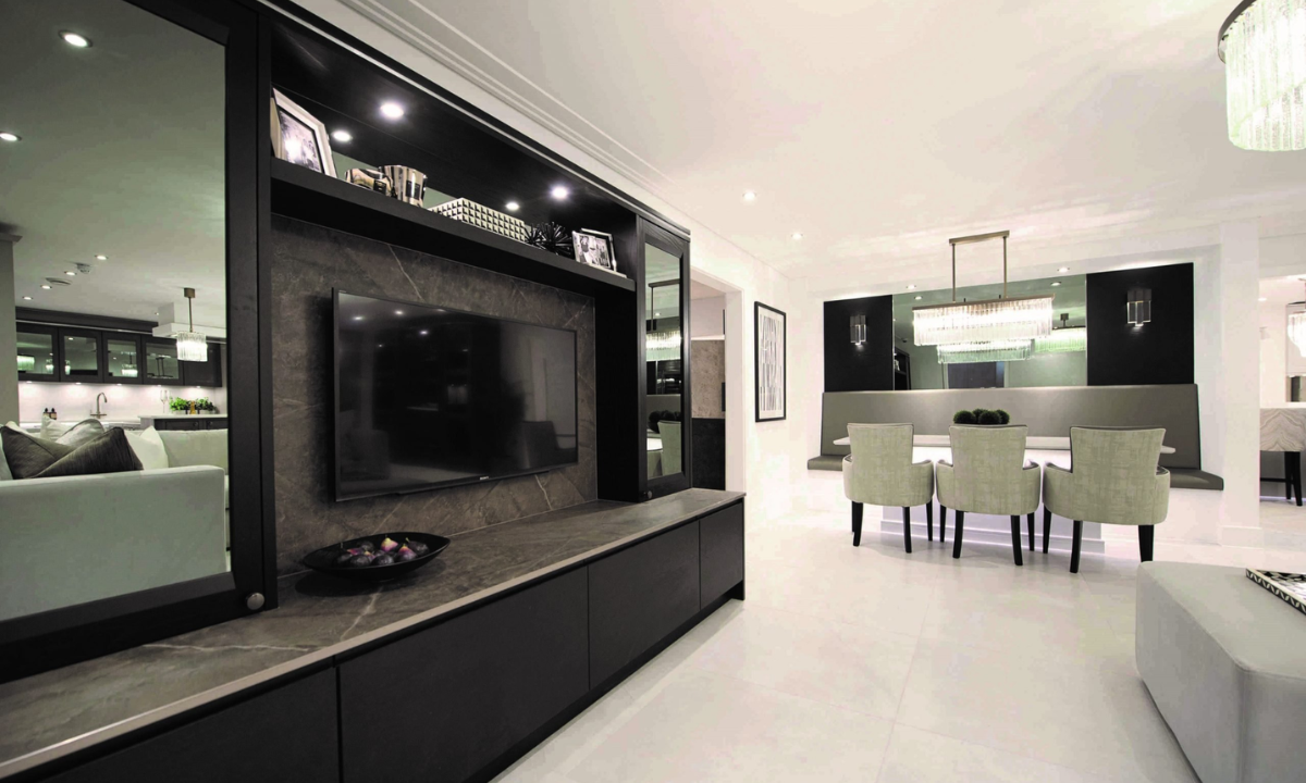 Floor-to-Ceiling Media Wall