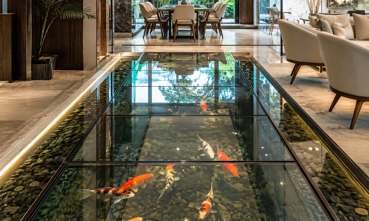 Glass Floor Koi Pond