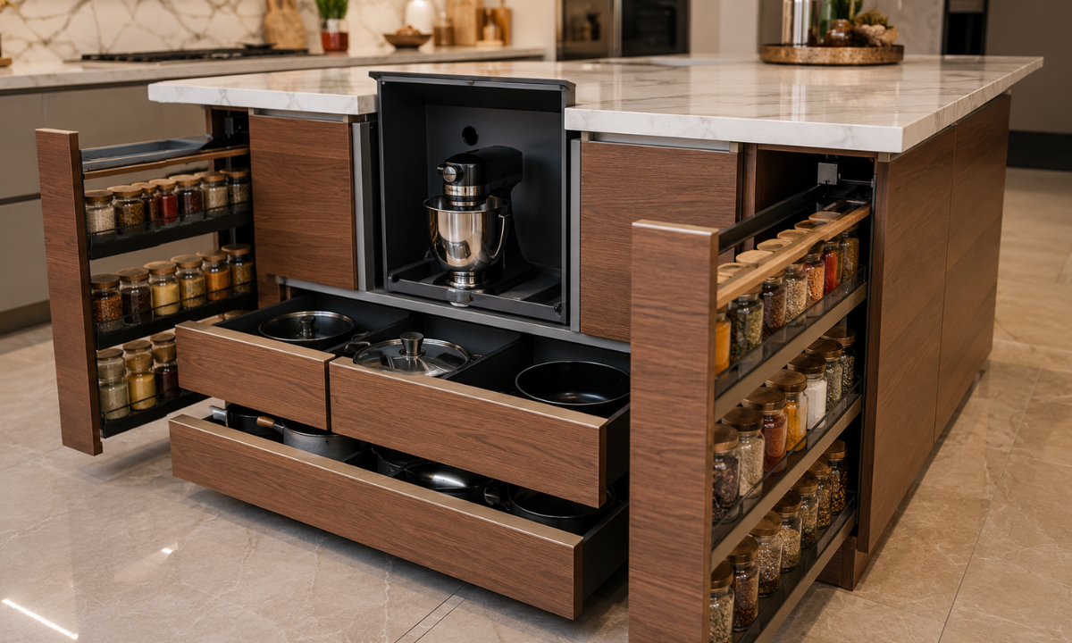 Appliance Lift & Spice Pull-Outs