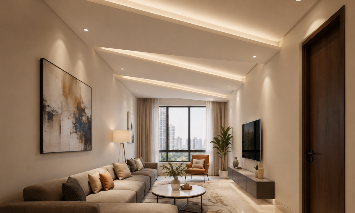 Diagonal Floating Plaster Bands
