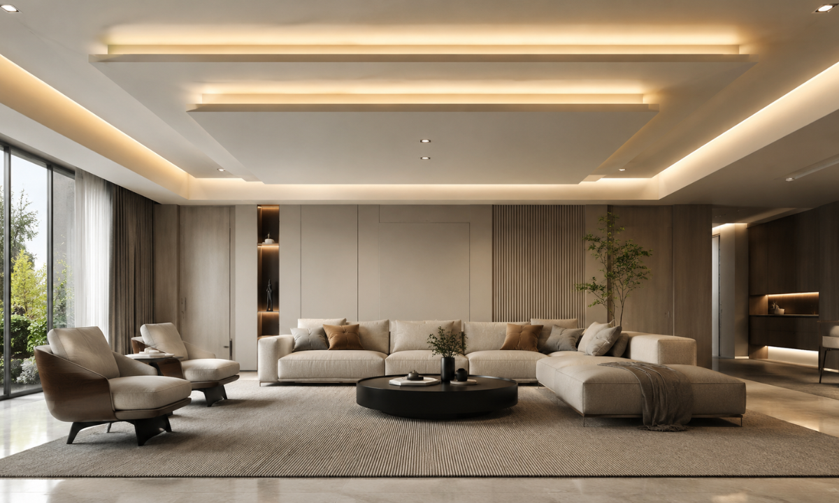 Floating Double-Layer Gypsum Ceiling