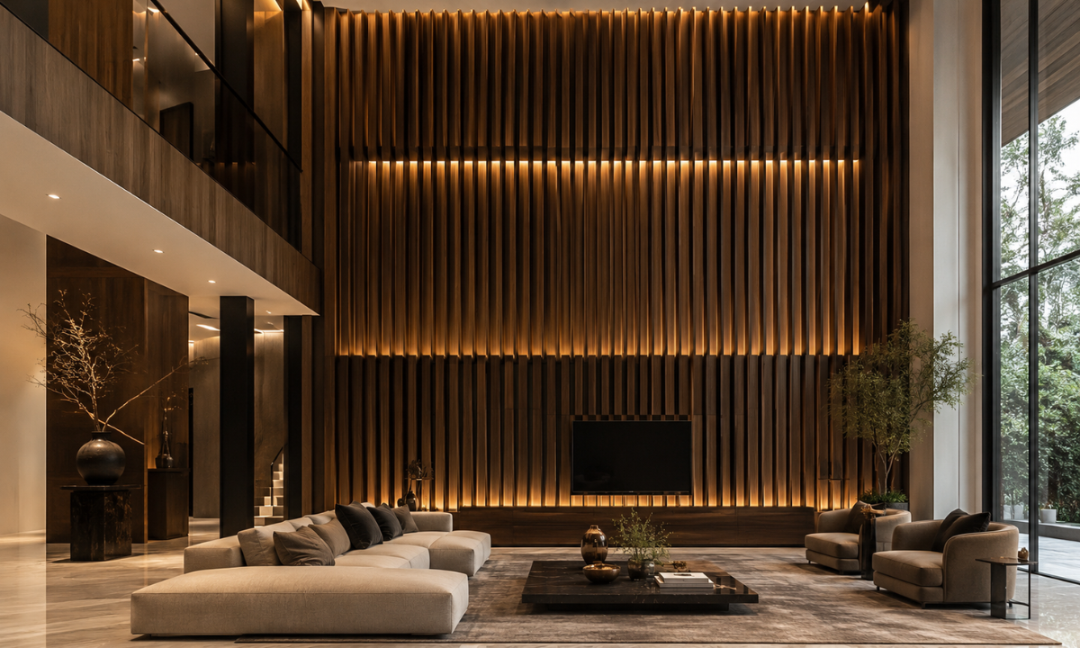 Timber Louvers with Concealed LEDs