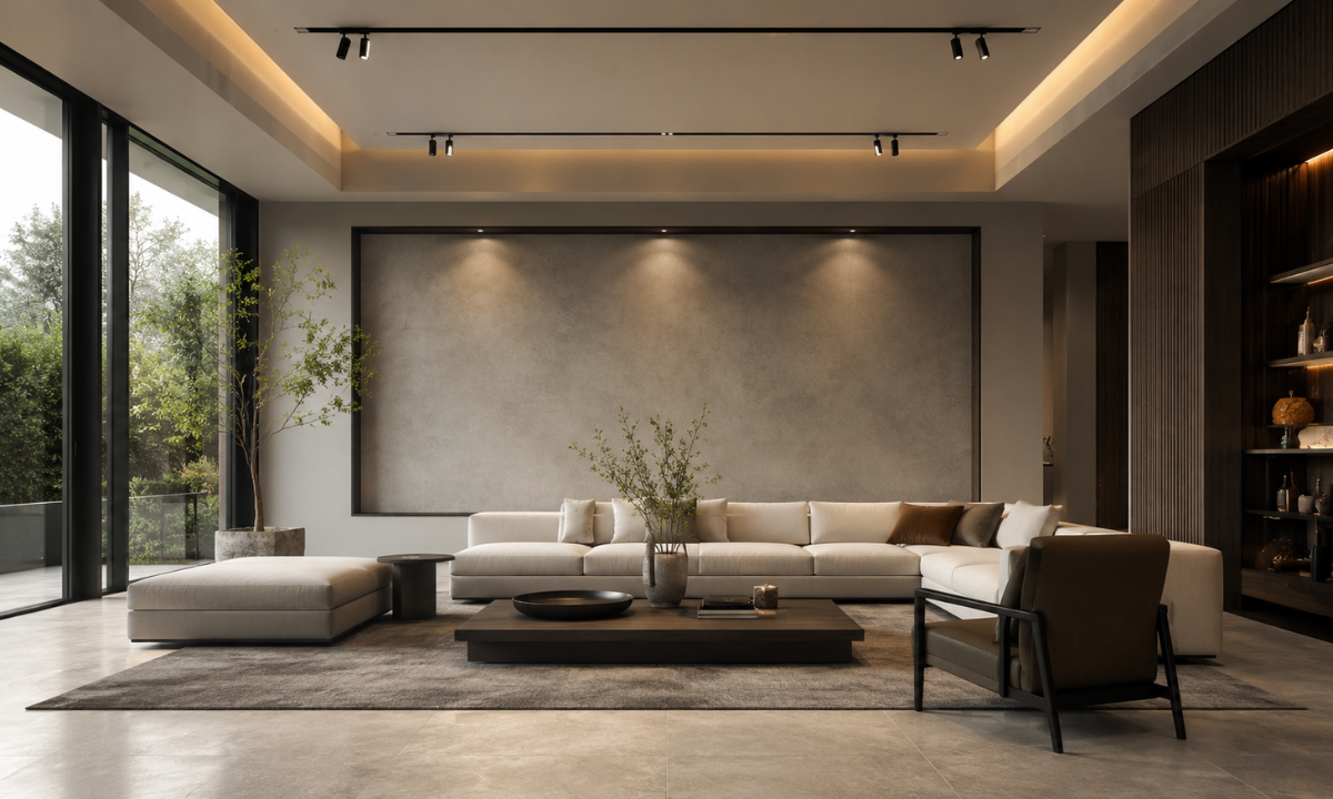 Micro-Cement Accent Ceiling Tray