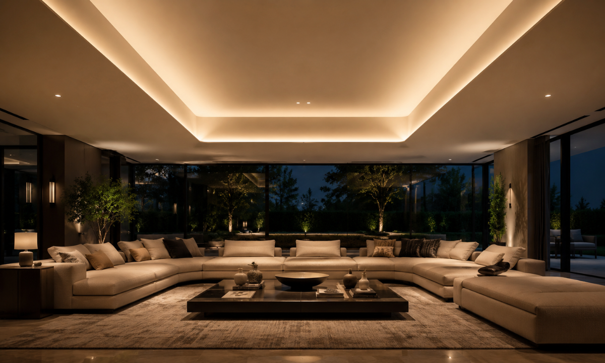 Hidden-Lit Central Ceiling Trough