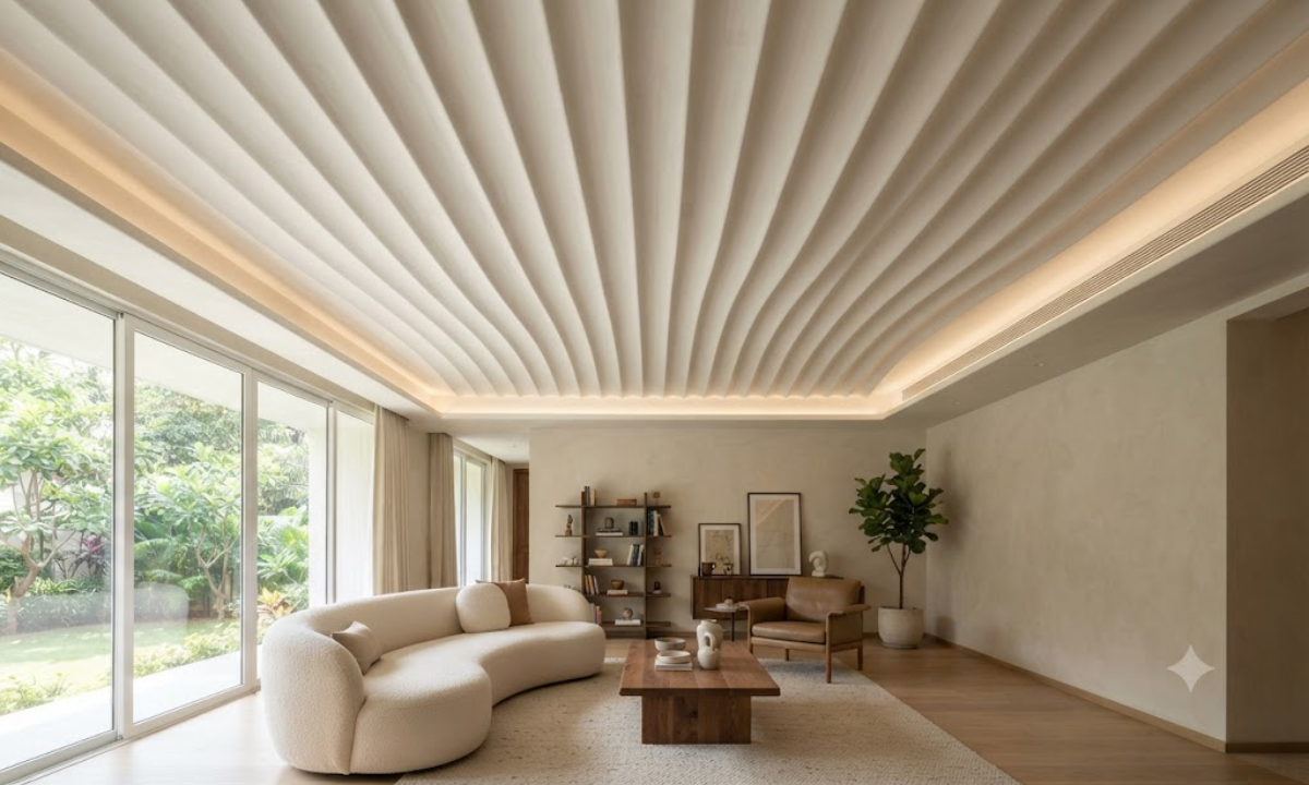 Soft-Fluted Plaster Ceiling