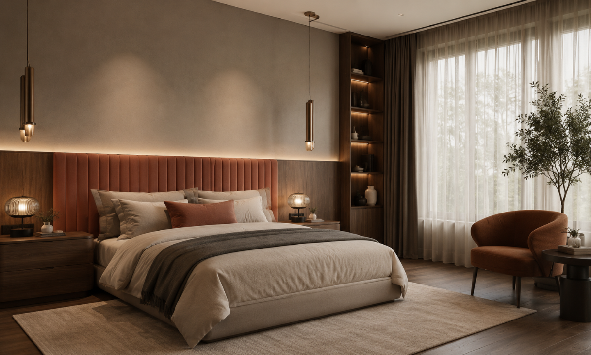 Warm Greige, Terracotta & Walnut