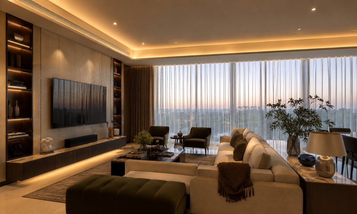 Smart lighting and motorized drapery