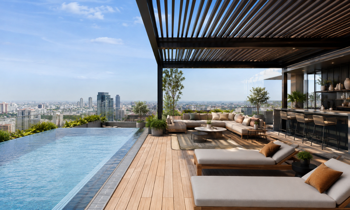 Rooftop Infinity Pools & Pergola Lounges