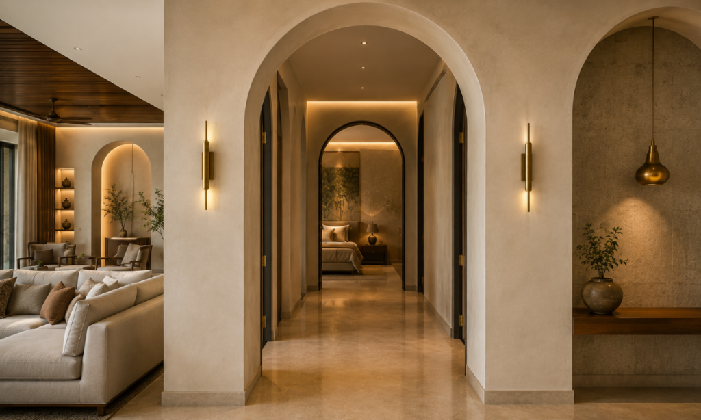 Minimalist arched portals with concealed jambs
