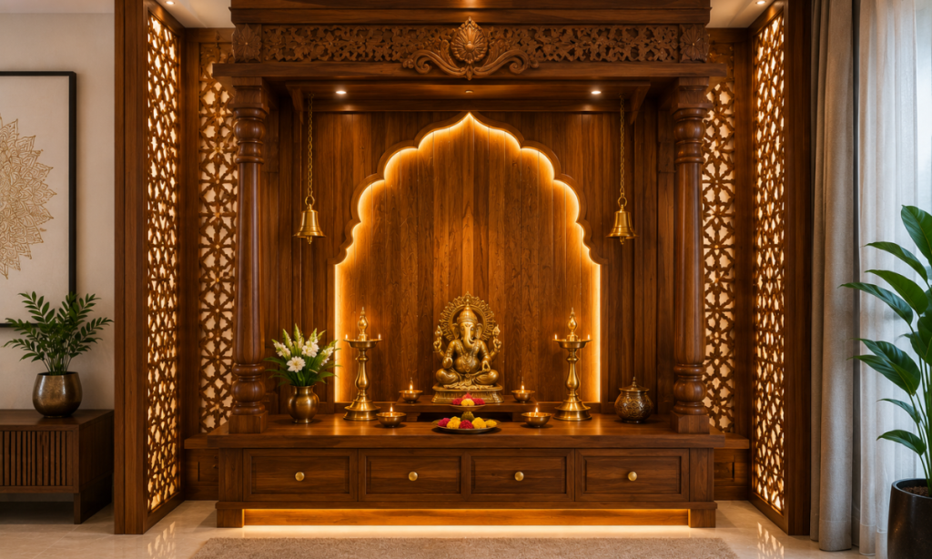 Teakwood Backlit Mandap