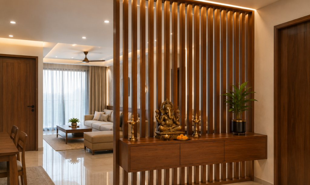 Wooden Slatted Partition