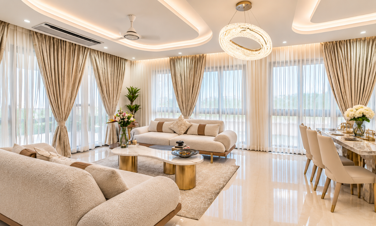 Luxury home with seamlessly integrated air conditioning.
