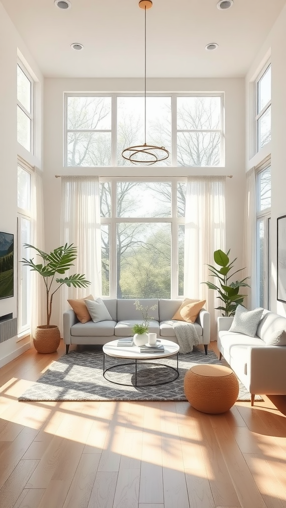 Living room designed to maximise natural daylight
